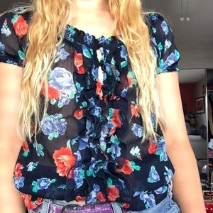 Ruffly floral top